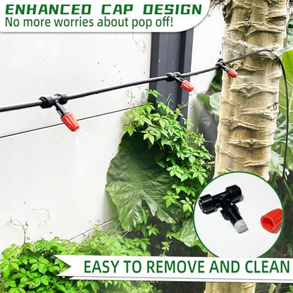 20PCS Push-to-Fit Drip Irrigation Micro Spray Emitters for 1/4 inch Irrigation Tubing, Three-Way Adjustable Atomizing Nozzle, Irrigation Dripper Sprinklers for Garden Greenhouse Agricultural - size: 20PCS Drip Irrigation Micro Spray Emitters