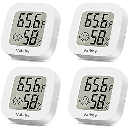 Vaikby Indoor Thermometer 4Pack, Humidity Gauge Meter Digital Hygrometer Room Thermometer for Home, Hight Accurate Temperature and Humidity Monitor, Large LCD Display Fahrenheit or Celsius - size: ℉/℃