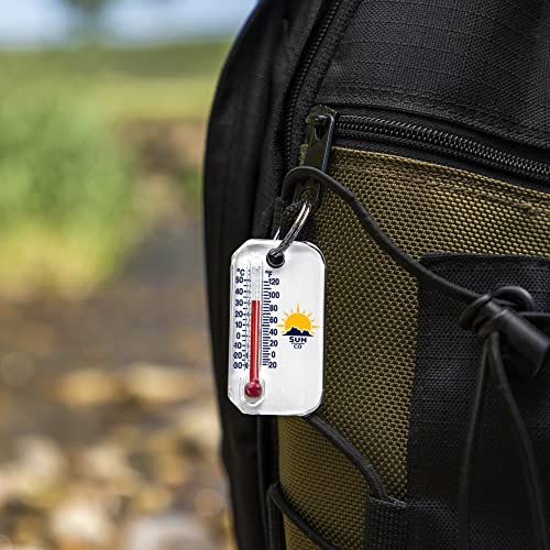 Sun Company Zip-o-gage - Zipper Pull Thermometer for Jacket, Parka, or Backpack | Mini Outdoor Keychain Thermometer - color: White