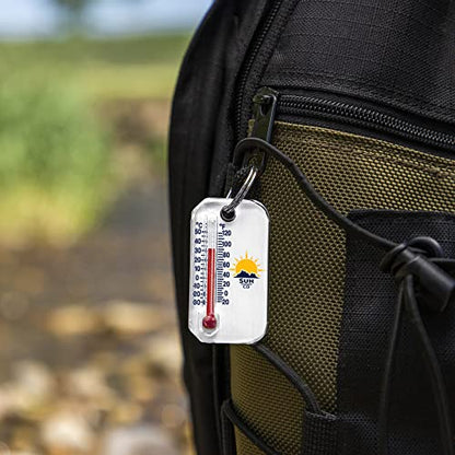 Sun Company Zip-o-gage - Zipper Pull Thermometer for Jacket, Parka, or Backpack | Mini Outdoor Keychain Thermometer - color: White