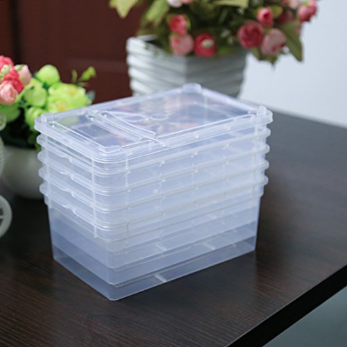 Breeding Box 5pcs, Petforu Worm Dish Reptile Feeding Box Food Container Small Size (Transparent White S)