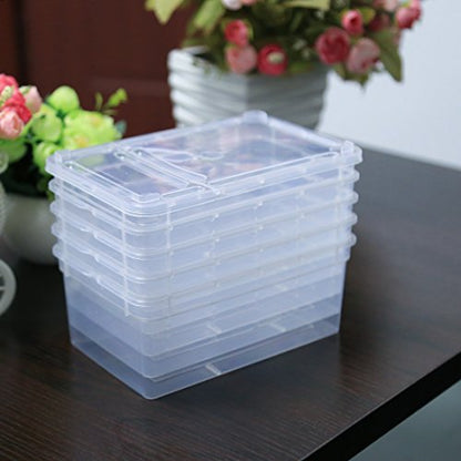 Breeding Box 5pcs, Petforu Worm Dish Reptile Feeding Box Food Container Small Size (Transparent White S)