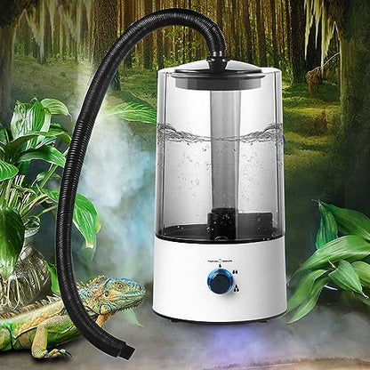 Reptile Humidifier Fogger,110v Adjustable Pet Humidifier with 40-160cm Adjustable Telescopic Hose and 4L Large Tank for A Variety of Reptiles and Amphibians