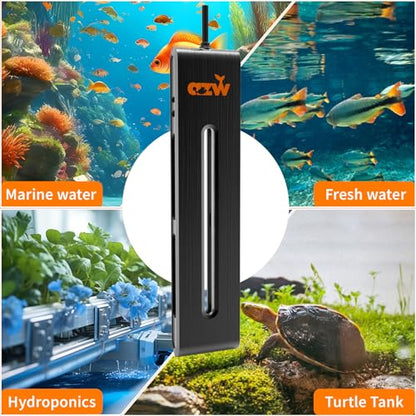azw 300W Aquarium Heater 40-75Gal Triple Auto Shutoff Safety & Memory Function | Dual Explosion-Proof Heating, Triple Safety Cutoff, LED Precise Control, Memory Function, Multi-purpose Aquarium Heater - size: S