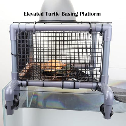 Above-Tank Turtle Basking Platform – Large Loft with Non-Slip Ramp & Drying Area for Aquatic Turtles, Sturdy Tank Topper Fits 20/25/29/55 Gal - size: Large (fits 12‑13 inch wide turtle tanks)