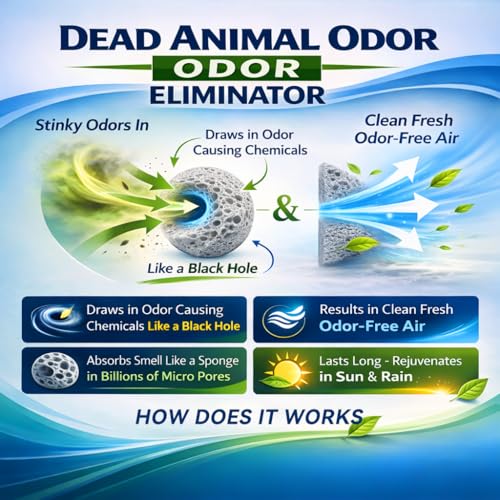 Animal Odor Eliminator for Strong Odor Remover, Dead Animal Smell Eliminator- Safe Indoor & Outdoor Use, Natural Odor Remover, Fresh & Effective