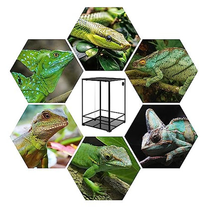REPTIZOO 90 Gallon Reptile Terrarium 24" x 24" x 36" Large Glass Reptile Tank, Tall Terrarium with Front Opening Door and Top Screen Ventilation Easy Assembly Habitat Tank - size: 24" x 24" x 36"