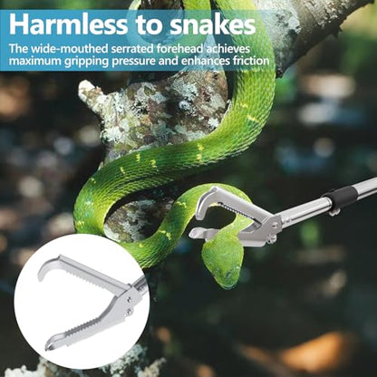 Snake Handling Grabber, Snake Tong Reptile Grabber Wide Jaw Handling Tool with Anti-Slips and Locked Heavy Duty for Rattlesnakes Garter Snakes Copperheads Python and Other Reptiles.