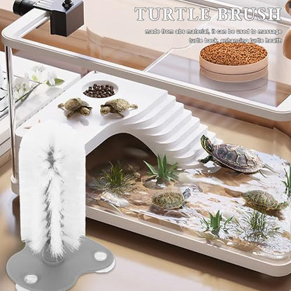 Turtle Shell Cleaning Brush with Suction Cup for Turtle Tank Abs Material Scrubber for Shell Cleaning and Habitat Maintenance Suitable and Reptiles