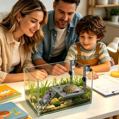 Turtle Dock | Turtle Basking Plàtform Clip On Elevated Feeding Tray | Gallon Tank Floating Turtle Dock for Indoor Outdoor Aquarium Terrarium Habitat Cage Reptile Tortoise Snake Frog