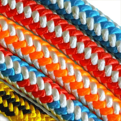 16-Strand 1/2 in (12.7 mm) Arborist-16™ Arborist Rope - 7000 lb MBS - Static Climbing Rope - Rescue Operations - High Visibility - 150 ft - Sewn Eye - Blue White - Made in The USA - size: 150 ft - Sewn Eye, style: Blue White