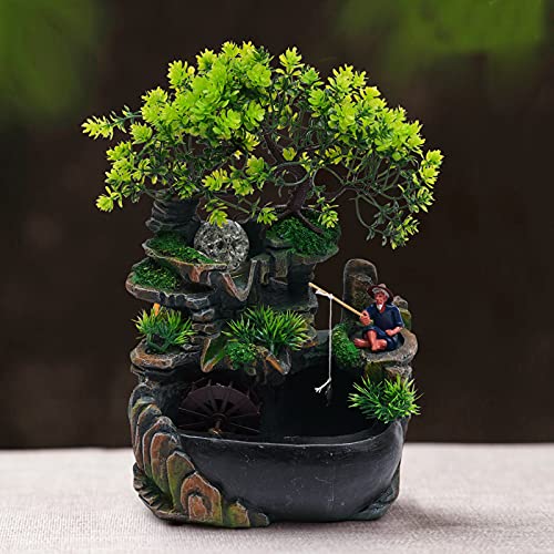 Gdrasuya10 Waterfountain Indoors Rockery Fountain Goldfish Waterfall Desktop Rockery Fountain Waterfall Water Sound Ornament - color: Style 8