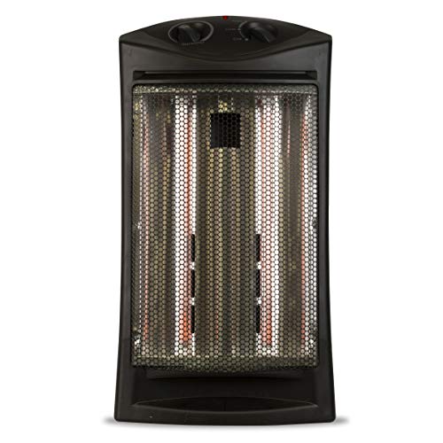 BLACK+DECKER Infrared Radiant Quartz Tower Heater, BHTI06, Black | 1500W Personal Space Heater with Adjustable Thermostat, 2 Settings, For Home and Office, Safety Overheat Protection