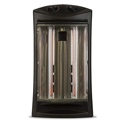 BLACK+DECKER Infrared Radiant Quartz Tower Heater, BHTI06, Black | 1500W Personal Space Heater with Adjustable Thermostat, 2 Settings, For Home and Office, Safety Overheat Protection