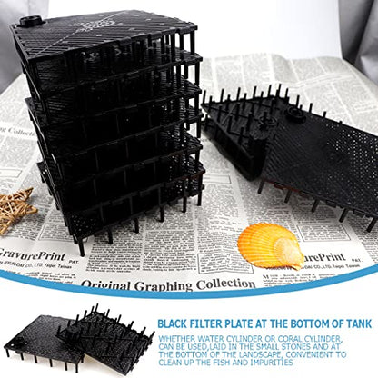 10 PCS Aquarium Divider Tray Fish Tank Grid Aquarium Filter Bottom for Fish Tank Isolation