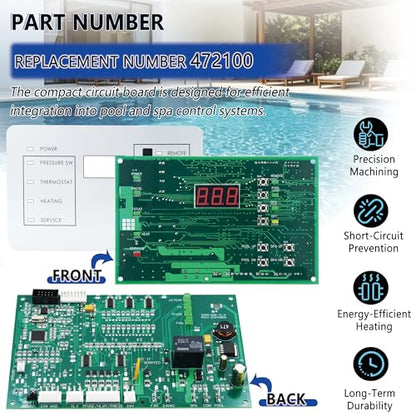 Upgraded 472100 Digital Display Temperature Controller Circuit Board | Fit for Pentair MiniMax NT LN STD TSI 200,250,300,400 Series Pool & Spa Heater, Includes New Keypad for 6800 DDTC Mini MAX NT