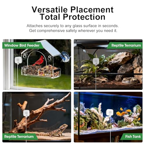 Aquarium Camera, 2K HD Fish Tank Camera with Night Vision, Window Cameras with Motion Alerts, 24/7 Event Recording, for Reptile Terrarium & Pet Monitoring