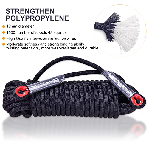Climbing Rope, Rappelling Rope - color: Black, size: 165FT