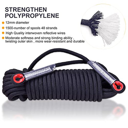 Climbing Rope, Rappelling Rope - color: Black, size: 165FT