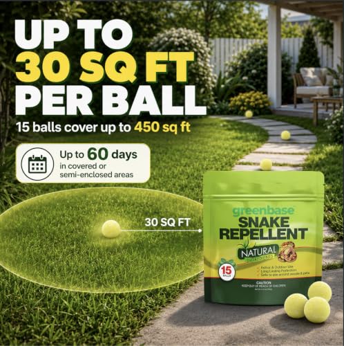 Natural Snake Repellent for Yard Powerful Pet Safe,Moth Balls for Home Lawn Garden Camping Fishing Home to Repels Snakes and Other Pests - 15 Pack