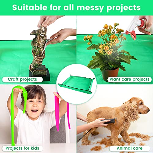 39.5" X 31.5" Large Repotting Mat for Indoor Plants Transplanting and Dirt Control Portable Potting Tray Plant Gifts for Plant Lovers Gardening Gifts for Women & Men - color: Pale Green, size: Large 39.5" X 31.5"