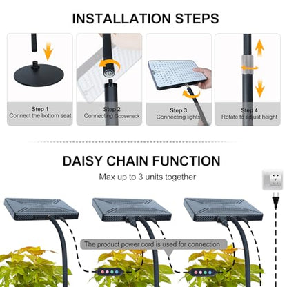 Tabletop Grow Lights for Indoor Plants 25 Watt, Bright Natural Sunlight Full Spectrum Plant Growing Lamps for Houseplants & Bonsai, 4/8/12/16/20H Timer Plant Light Auto On/Off Everyday - size: 1Head Tabletop(25W)
