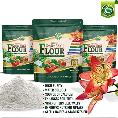 Oyster Shell Flour 5LB – Made in USA - OMRI Listed - Soil Amendment Fertilizer for Plants & Flower Gardens. High Calcium Supplement for Chickens, Reptiles, Worm Compost Bins, Mushroom Cultivation.