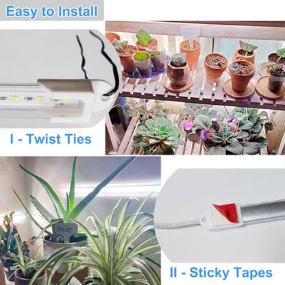 LED Grow Light Strip for Indoor Plants, Full Spectrum Sunlike Plant Lights Growing Lamps for Hydroponics Succulent Veg and Flowers (Not Includes Adapter) - 2 Packs - size: 2-pack