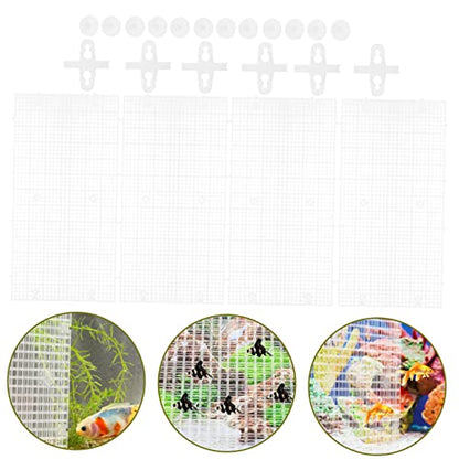 Totority 4pcs Aquarium Divider Grid Separator for Mixed Breeding Cups Isolation Board for Fish Tanks and Reptiles