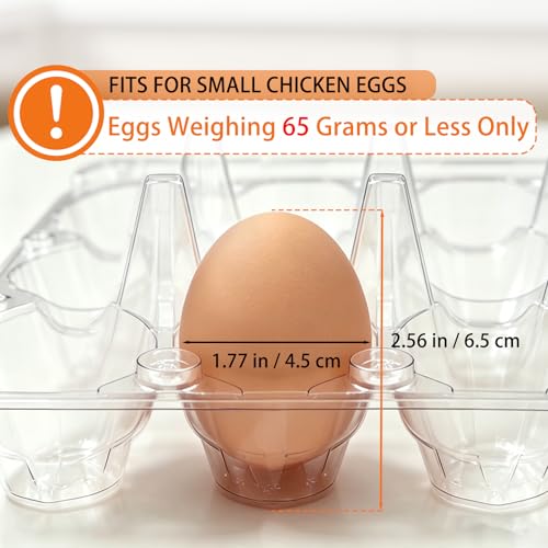 100 Pack 3x4 Plastic Egg Cartons Bulk 12 Count Clear, Reusable Stackable Dozen Chicken Eggs Containers Holders for Storage, Family, Farm Markets and Commercial Display