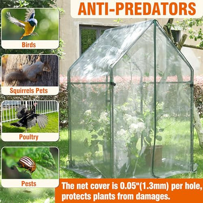 Gardzen Mini Greenhouse with Zipped Mesh Cover 36.2"(L) x36.2(W) x59.5(H) | Steel Frame Portable Outdoor Greenhouse, Enhanced Ventilation, Ideal for Spring, Summer & Fall - size: 36”(L) x36”(W) x59”(H)
