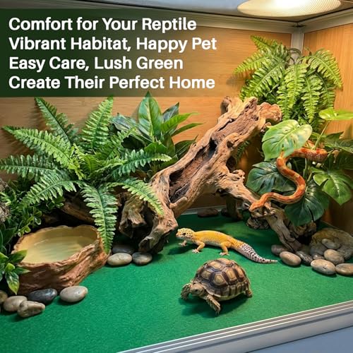 MAQIHAN Reptile Carpet for 40 Gallon - 39 x 20 Inch Reptile Mat, Green | Bearded Dragon Mat, Cut-to-Fit Terrarium Liner for Leopard Geckos, Snakes, Lizards and Tortoise Habitats