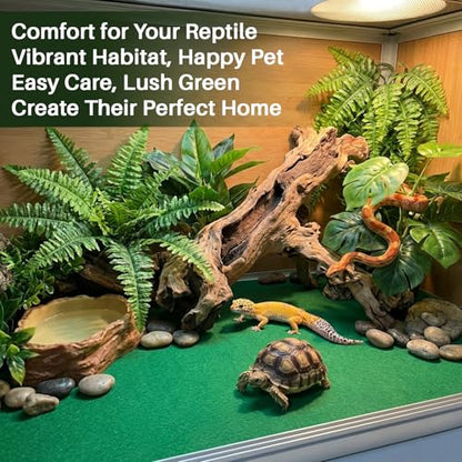 MAQIHAN Reptile Carpet for 40 Gallon - 39 x 20 Inch Reptile Mat, Green | Bearded Dragon Mat, Cut-to-Fit Terrarium Liner for Leopard Geckos, Snakes, Lizards and Tortoise Habitats