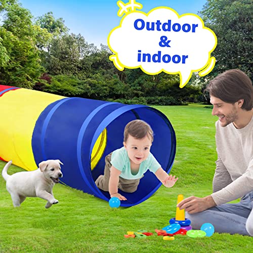 PigPigPen Kids Tunnel for Toddlers,Pop Up Play Tunnel Tent for Babies or Dogs, Indoor & Outdoor Toys for Kids Backyard Playset (Classic 2 Pack Tunnels) - style: Classic 2 pack tunnels