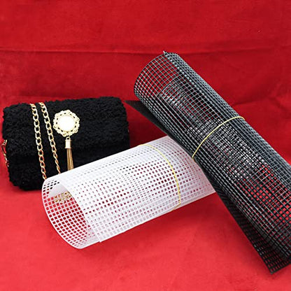 Plastic Mesh Sheets for Embroidery, 5 PCS 13 x 19.7In Black Mesh Fish Tank Divider and 10 PCS Binding Bars Sliding Bars for Fish Tank, Embroidery Crafting Knit Crochet Projects