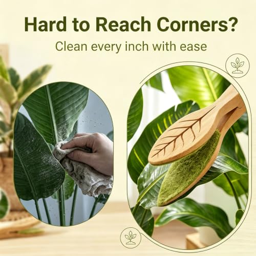 Plant Leaf Cleaning Tongs, Portable House Plant Leaf Cleaning Tongs, Household Cleaning Tools Garden Tools, Cleans Both Sides of Leaves, Dust Removal for Indoor Outdoor