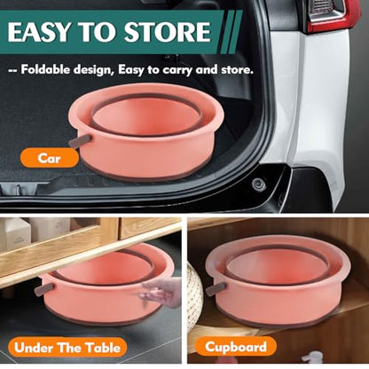 Collapsible Bucket 4.5 Gallon/17L Large Plastic Household Cleaning Mop Buckets Foldable Water Bucket for Car Wash Fishing Camping Beach (Pink-Large) - color: Pink-large