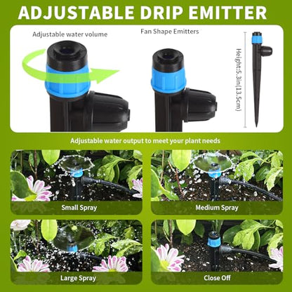 50pcs Drip Irrigation Emitters for 1/4" Drip Tubing Adjustable 360 Degree Fan Shape Water Flow Vortex Drippers for Drip Irrigation with Lock Barbed Irrigation Drip Nozzles for Flower Plants Garden - size: 50 Pcs Drip Emitters Vortex with Lock Barb