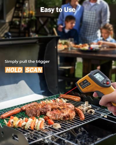 Infrared Thermometer Laser Temperature Gun, Digital Surface Heat Temp Gun Non-Contact for Cooking Food, Pizza Oven, Griddle Meat, Refrigerator, HVAC, Grill, Engine -58℉~986℉