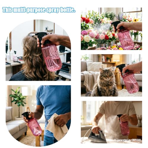 Glass Plant Mister 13.5 oz Fine Mist Plant Spray Bottle Amaranth | Adjustable Mist Nozzle PET Nozzle+Thickened Glass Bottle Gardening and Pet Cleaning, Water Misters Gifts for Plant Lovers - color: C-red