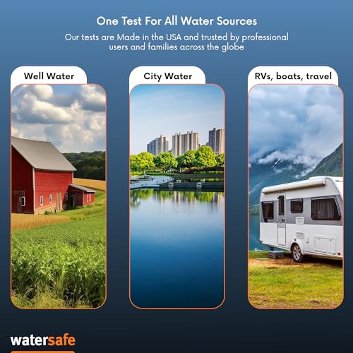 Watersafe® The Original Water Testing Kit for Drinking Water, Well and Tap Water, Sensitive Lead in Water Test, Bacteria, Hardness, pH, Nitrates, Easy Instructions, Lab-Accurate Results, 2 Pack