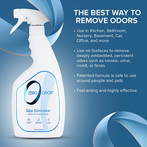 Zero Odor - Multi-Purpose Strong Odor Eliminator for Home, Office, Car, Bathroom, Hotel, Room Deodorizer, and Odor Neutralizer, 22Oz (Pack of 2) - size: 22 Fl Oz (Pack of 2)