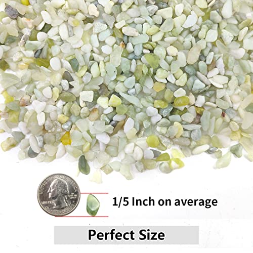 0.5LB Succulent and Cactus Gravel Pebbles, 1/5 Inch Natural Decorative Polished Stones, River Rocks for Vases, Aquariums, Terrarium and Outdoor Gardening, Mixed Color (Jade) - color: Jade