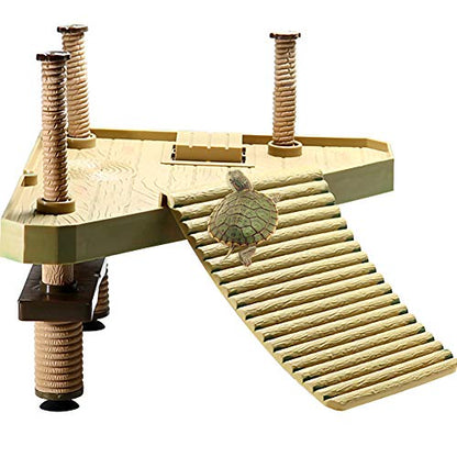 La La Pet® Floating Turtle Pier Basking Platform Reptile Ramp Decorative, Functional, and Naturally Inspired