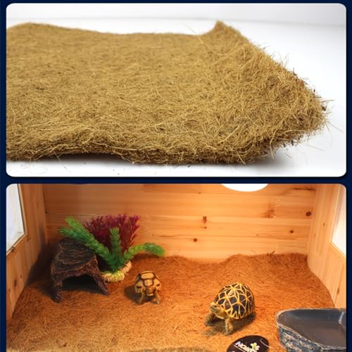 Reptiles Carpet BeardedDragon Substrate CoconutFiber Bedding Mat for BeardedDragon Sleep Pad Terrariums Liner Accessory Terrariums Accessories for Small Pet - size: 100x40cm