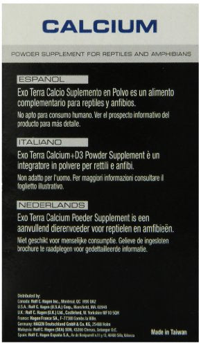 Exo Terra Calcium Powder Supplement for Reptiles and Amphibians, 3.2 Oz., PT 1851 (Pack of 2) - size: 3.2 oz. (Pack of 2)