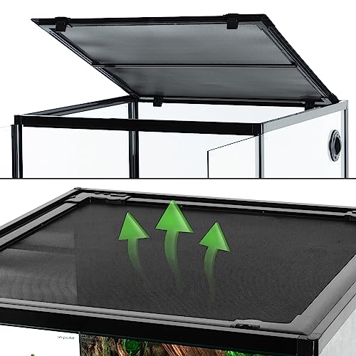 REPTIZOO 90 Gallon Reptile Terrarium 24" x 24" x 36" Large Glass Reptile Tank, Tall Terrarium with Front Opening Door and Top Screen Ventilation Easy Assembly Habitat Tank - size: 24" x 24" x 36"