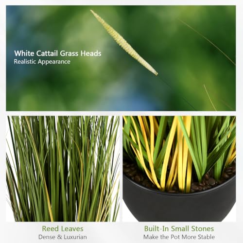 2-Pack 3FT Artificial Plants with Pot | Safe & Pet Friendly, Natural Looking Plants Artificial Decor for Home, Office, Patio, Wedding, Housewarming Decor Gift - size: 90cm