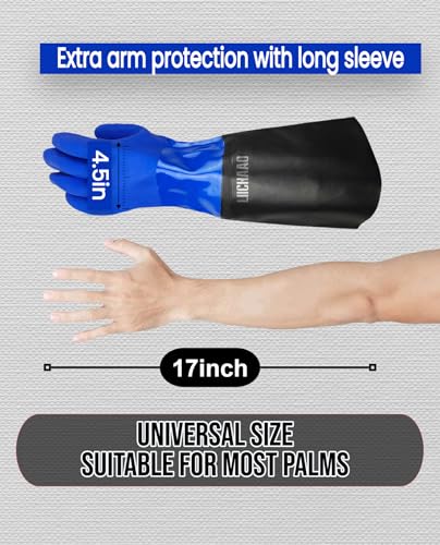 LIICHAAO Cleaning Poison ivy gloves,Long waterproof gloves,Aquarium pool,Long elbow Resistant Abrasion