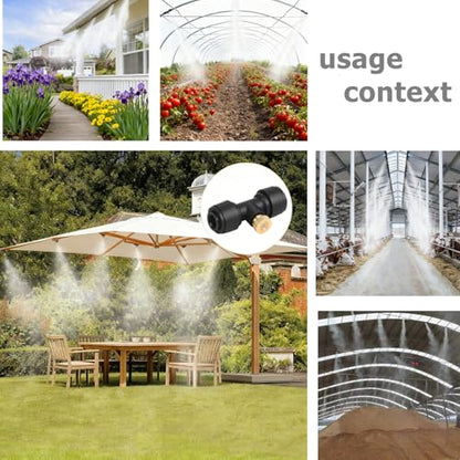 20 Pack Brass Misting Nozzles & 5 Tees - 0.3mm (0.012") Orifice for Outdoor Cooling, Greenhouse Humidification, and Dust Control, 10-24 UNC Thread Garden Mister System Fittings - style: Brass Nozzles (20)+Tee Nozzles(5)